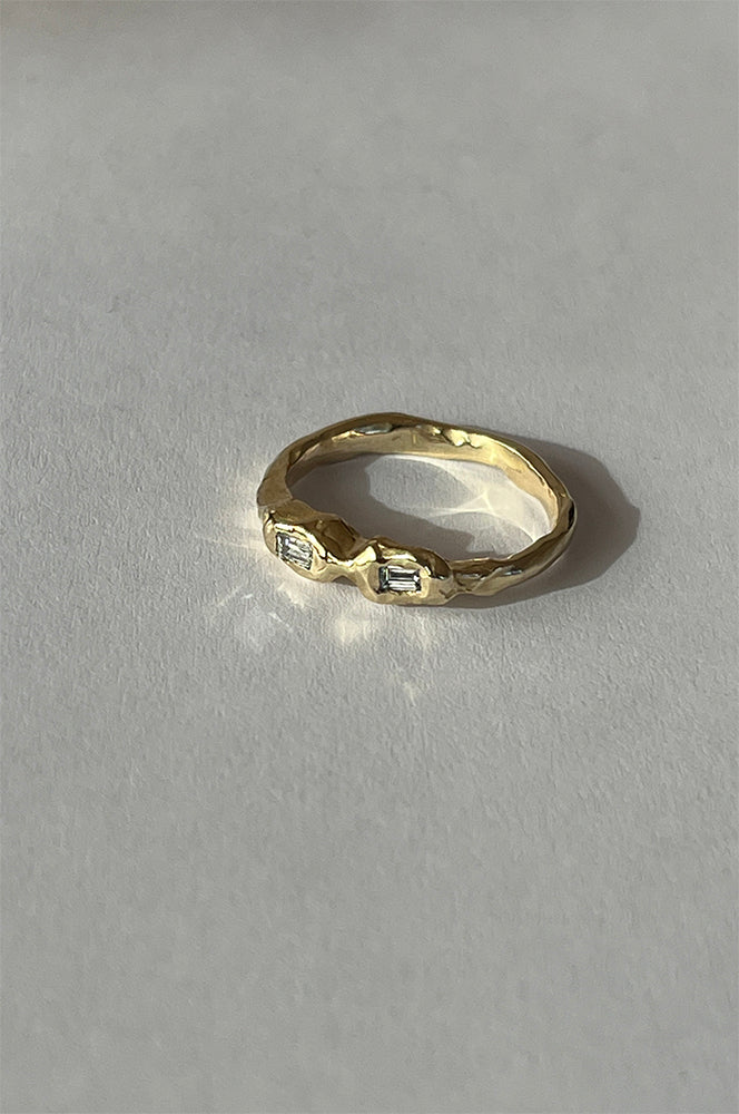 Diamonds Baguette 9k Gold Ring