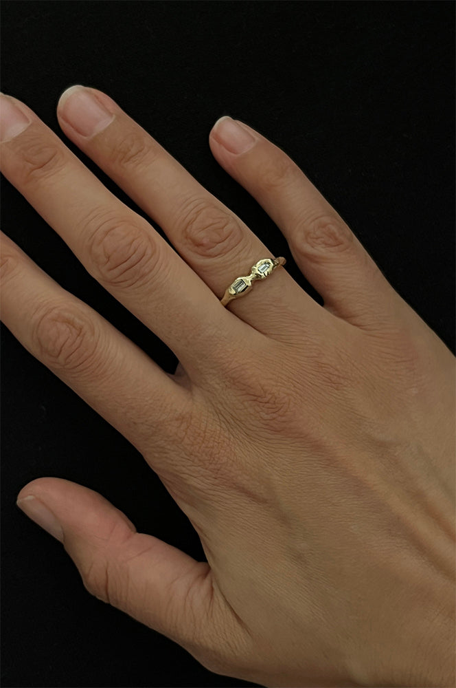 Diamonds Baguette 9k Gold Ring