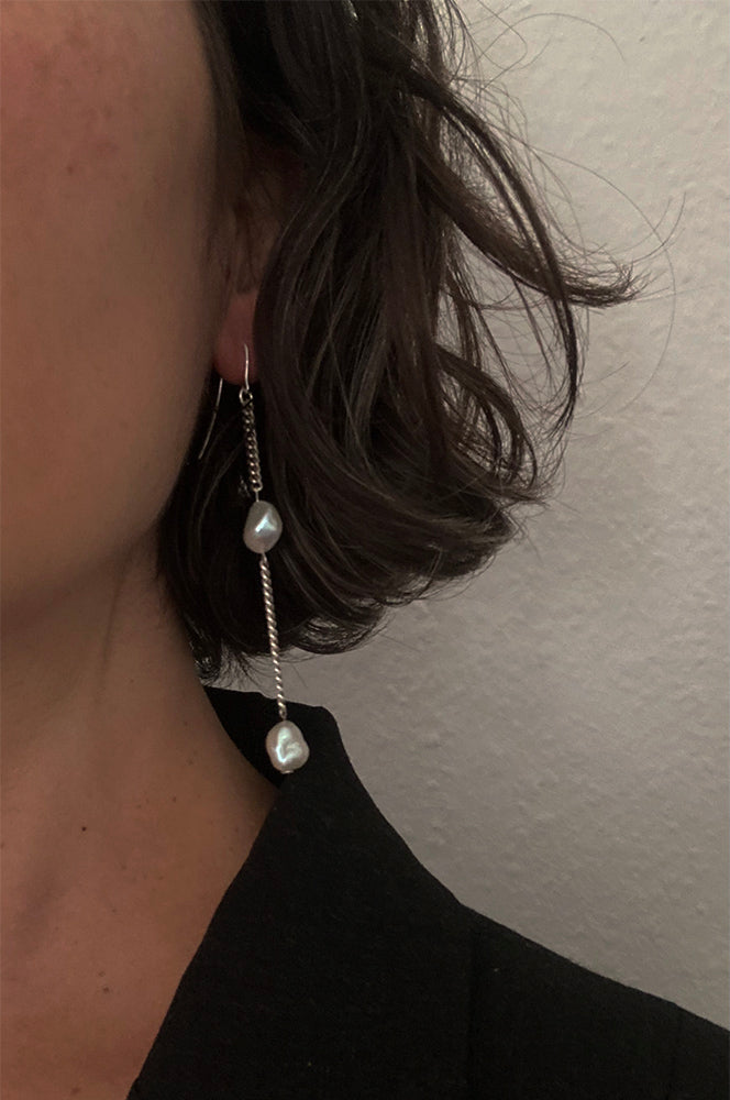 Baroque Pearl Silver Earrings